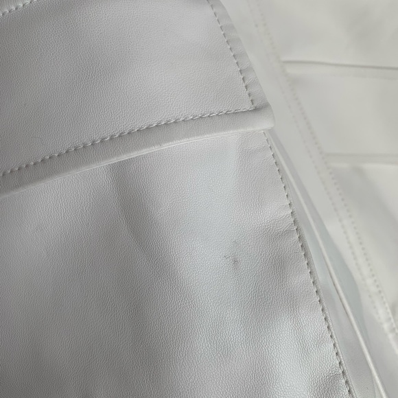 Low Classic Designer Korean Brand White Faux Leather Cargo Oversized Jacket - Picture 11 of 13